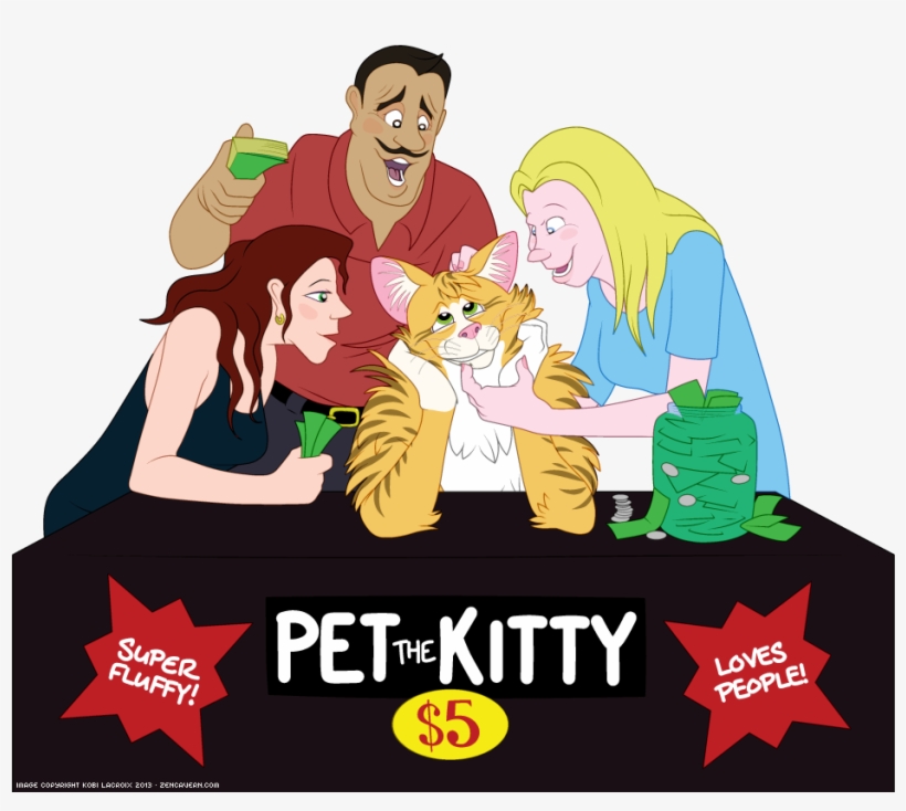 Pet The Kitty - Cartoon, transparent png