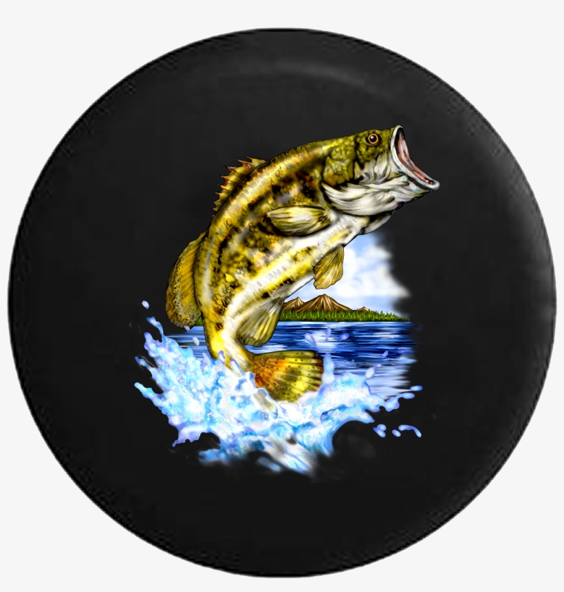 Bass Fish Leaping From The Lake Fishing Rv Camper Spare - Big Mouth Bass, transparent png