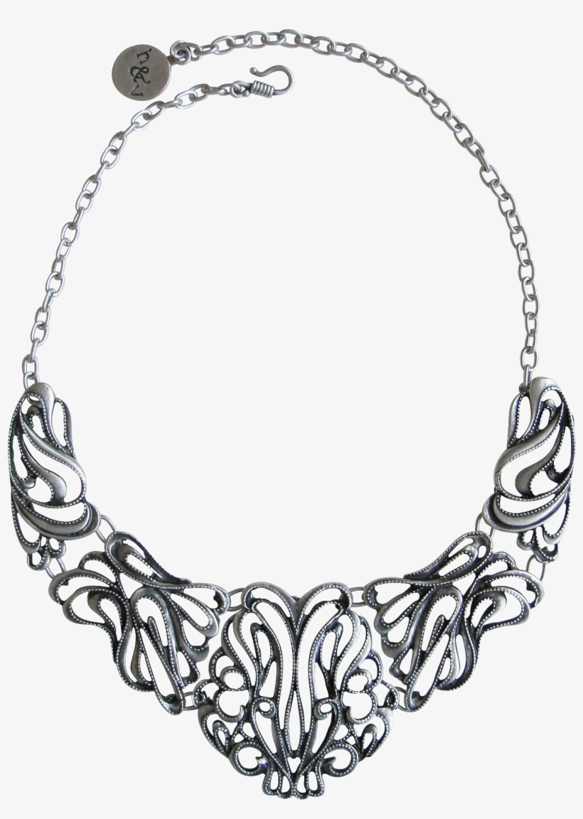 Black Flower Statement Necklaces, transparent png