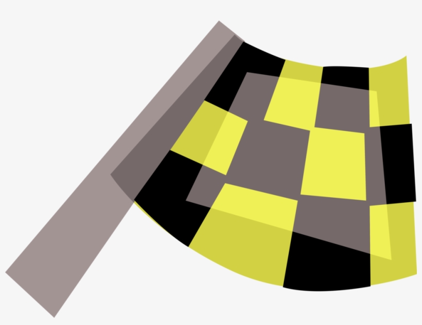 Vector Illustration Of Checkered Or Chequered Flag - Illustration, transparent png