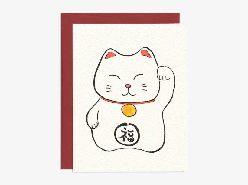 Good Luck Cat Greeting Card - Maneki Neko, transparent png