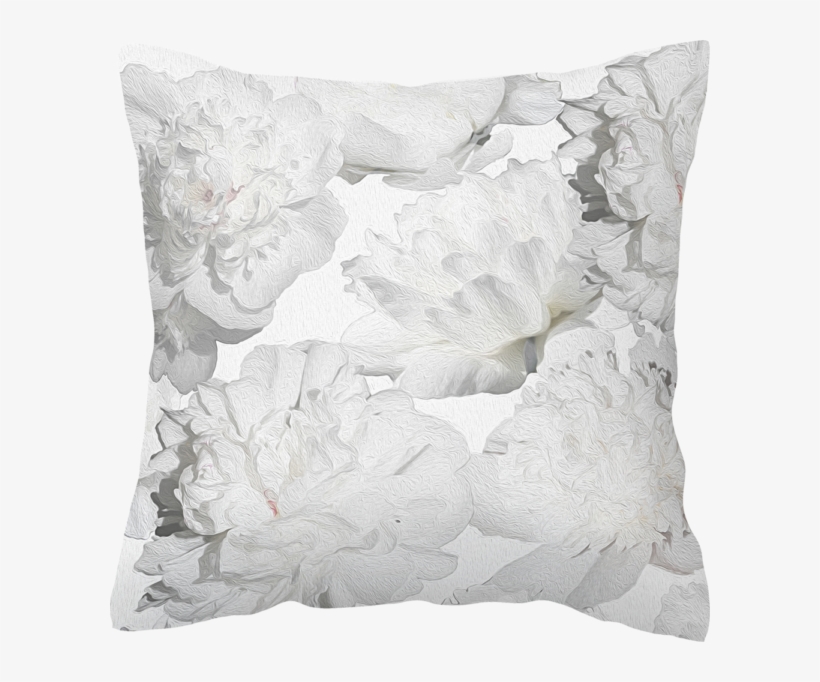 White Peonies - Cushion, transparent png
