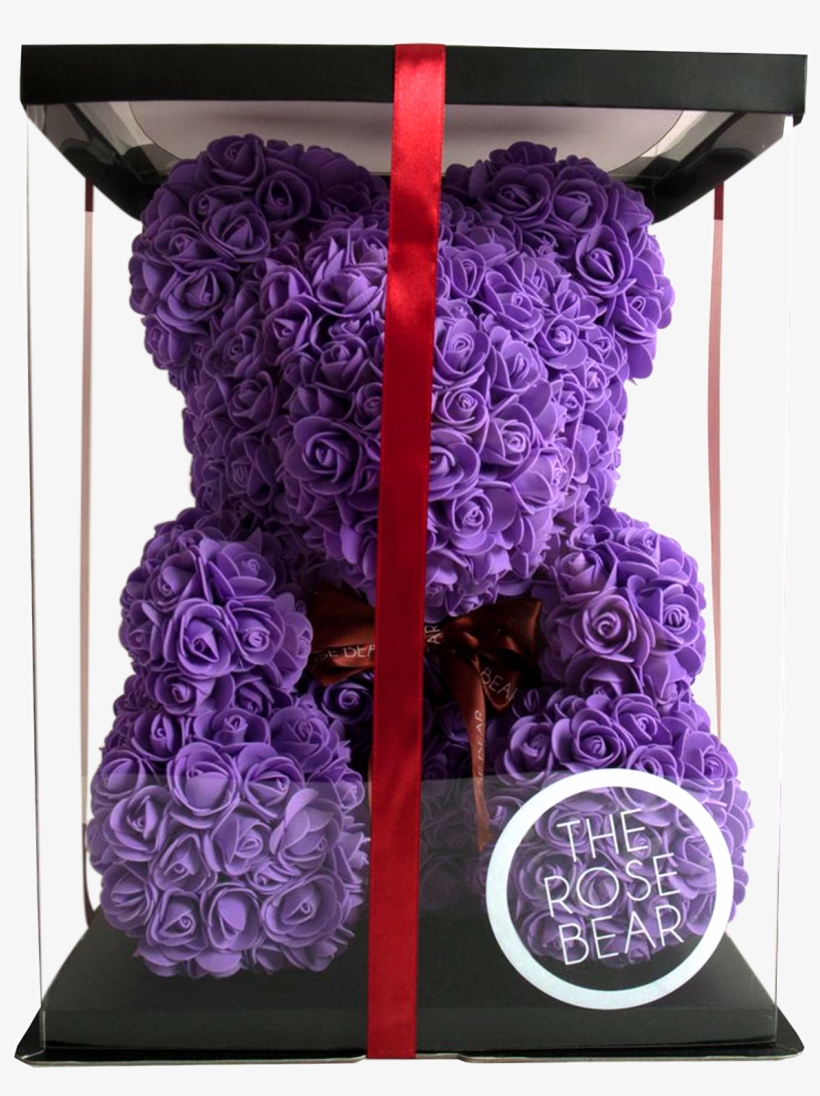 Purple Rose Bear, transparent png