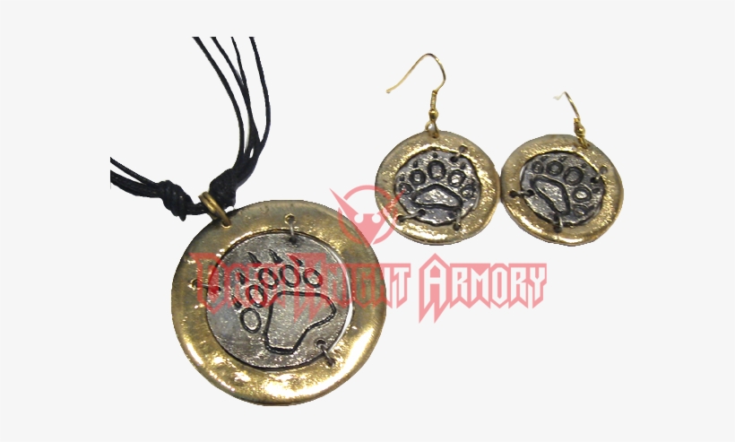 Brass And Silver Bear Claw Jewelry Set, transparent png