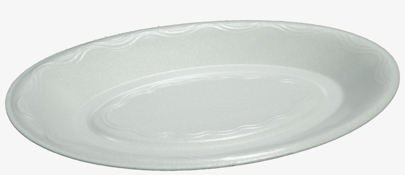 100 10″ White Oval Polystyrene Plates - Plate, transparent png