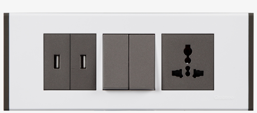 8 M White Plate With Grey Colour Trim - Light Switch, transparent png