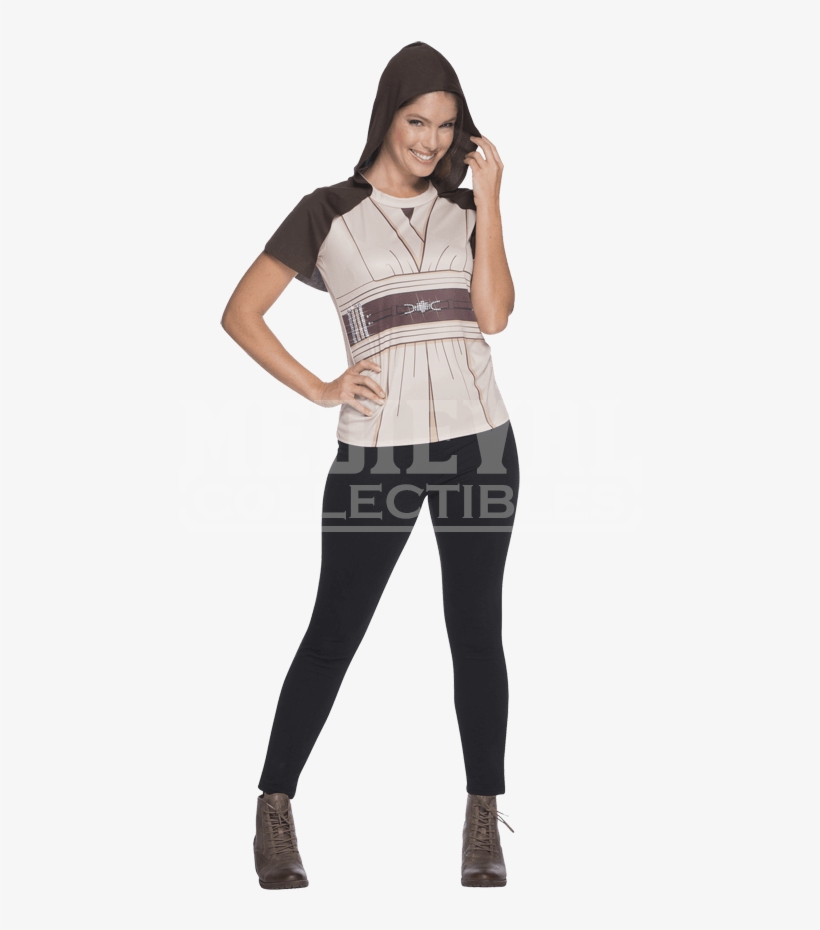 Adult Jedi Hooded Rhinestone Costume Top - Jedi Costume Shirt, transparent png