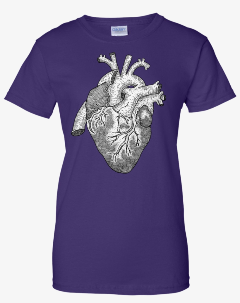 Anatomical Heart Ink Illustration T Shirt & Hoodie - T-shirt, transparent png