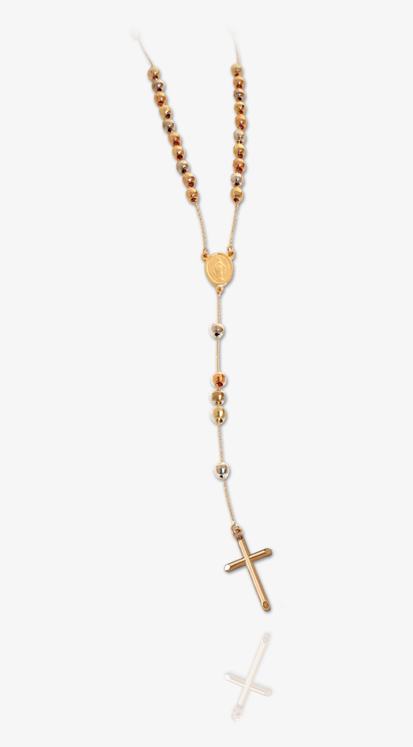 Tri-color Rosary With Diamond Cut Beads - Pendant, transparent png