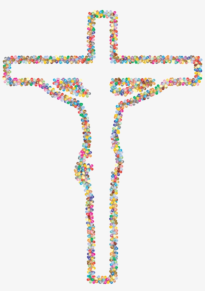 This Free Icons Png Design Of Prismatic Floral Crucifix, transparent png