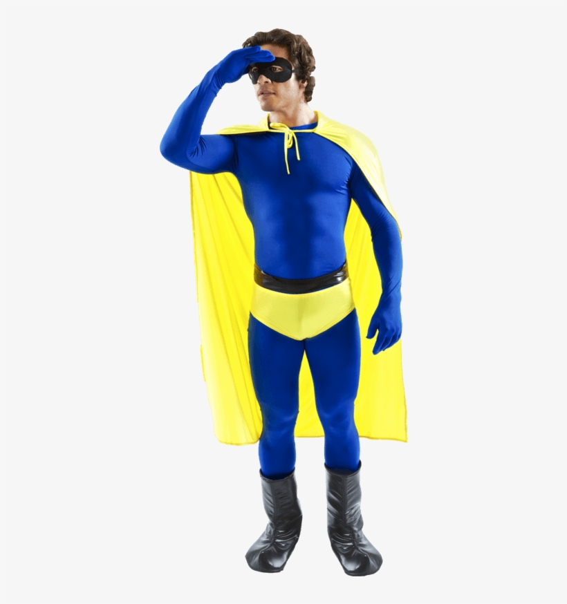 Superhero Cape - Blue And Yellow Superhero - 500x793 PNG Download - PNGkit