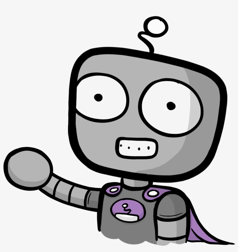 Pcs Robot Wearing Purple Superhero Cape Smiling And - Robot, transparent png