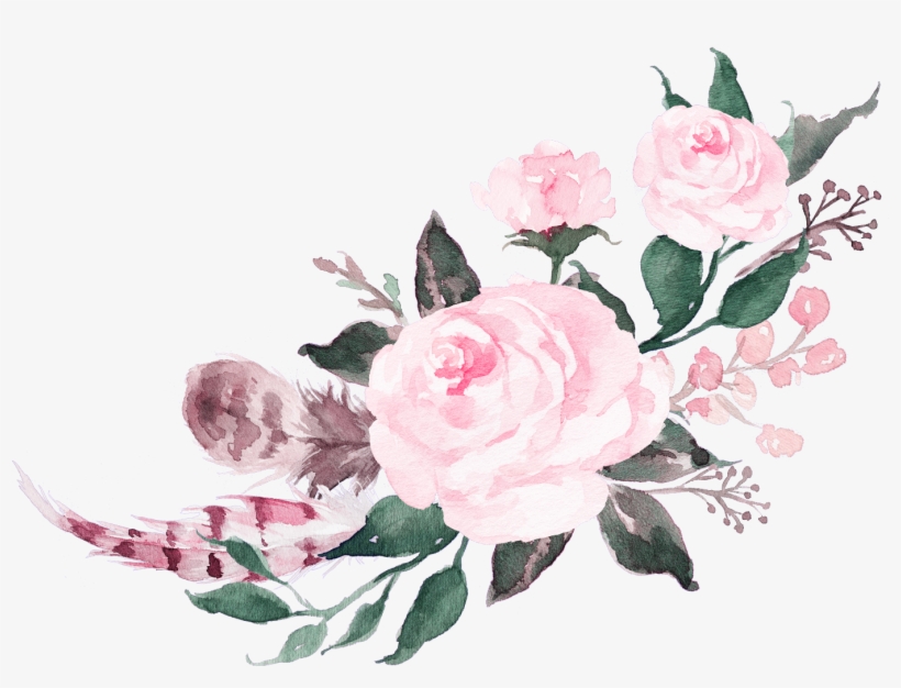 Report Abuse - Watercolor Pink Flowers, transparent png