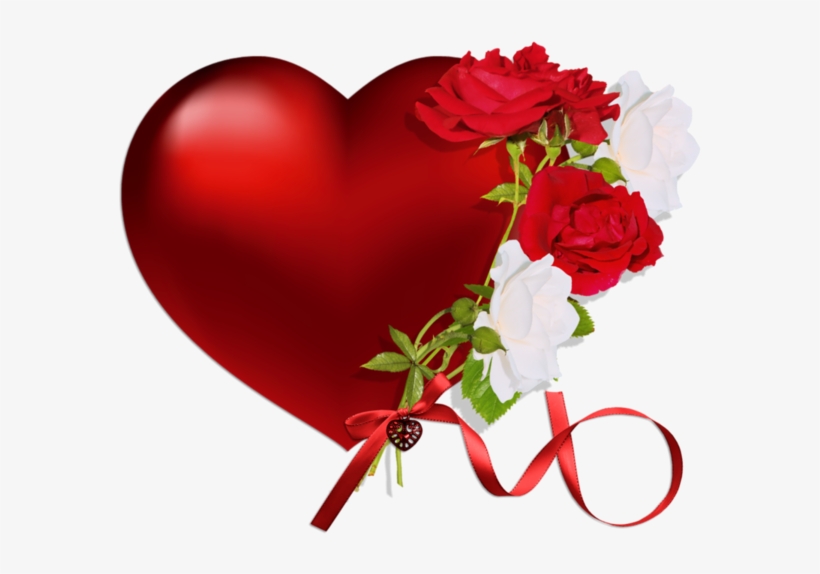 Red Hearts And Roses, transparent png