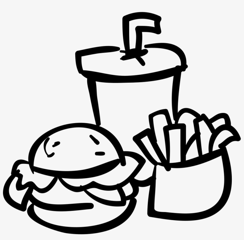 Fast Food Burger Drink And Fries Comments - Food And Drink Icon Png, transparent png