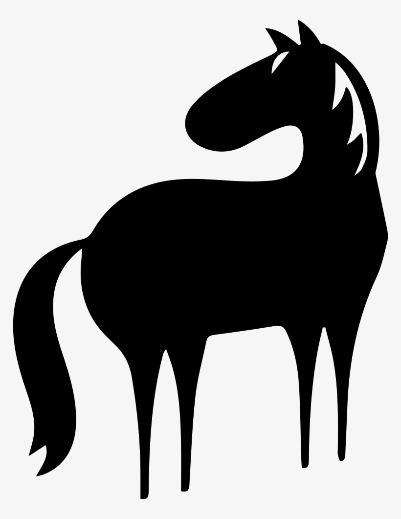 Horse Full Body Cartoon Variant Facing The Left Direction - Cartoon Horse Silhouette, transparent png