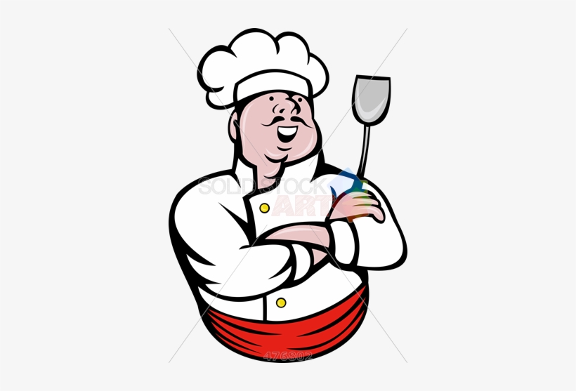 Stock Illustration Of Cartoon Drawing Of Chef Holding - Chef & Spatula Vector, transparent png