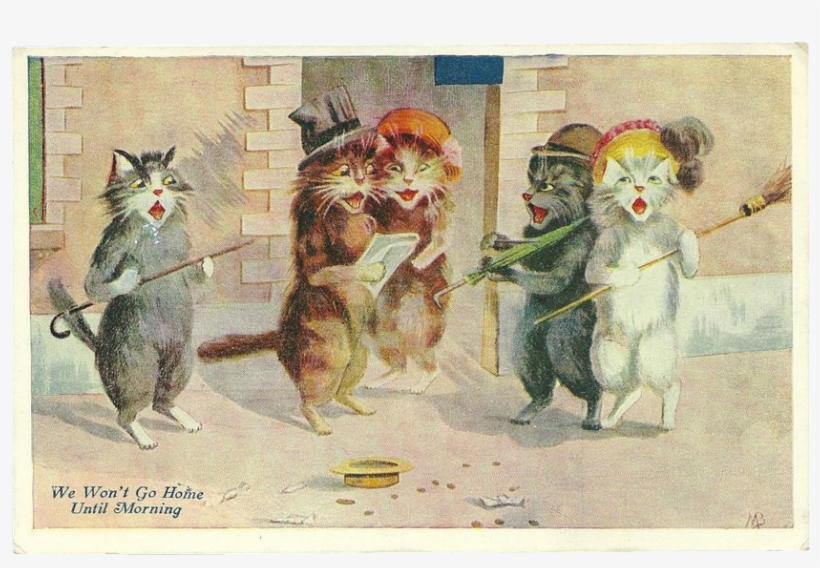 Maurice Boulanger Of Cats - Giclee Painting: We Won't Go Home Until Morning Postcard,, transparent png