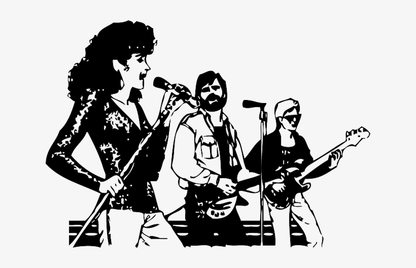 Music, Outline, People, Singing, Musical, Guitar, Group - Music Group Clip Art, transparent png