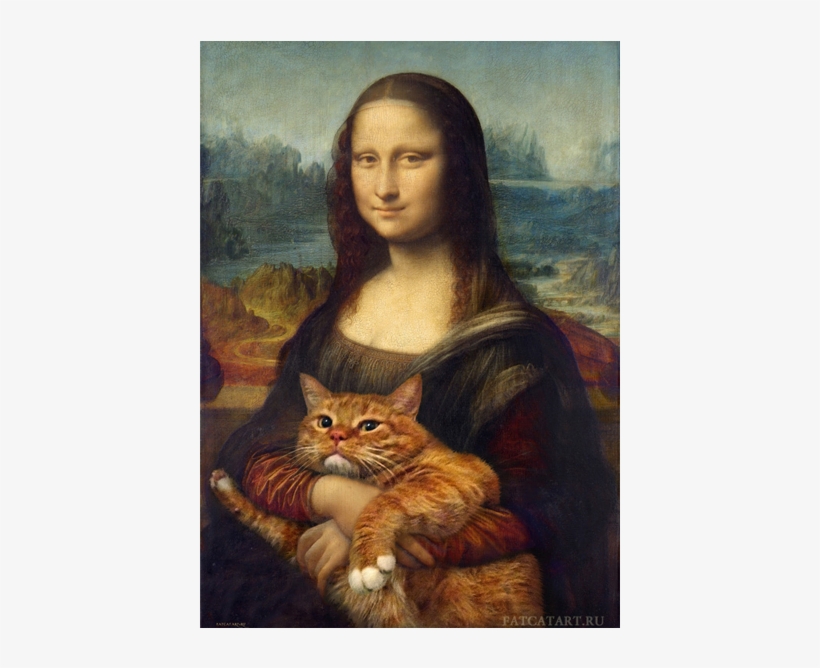 Leonardo Da Vinci, Mona Lisa - Fat Cat Art By Svetlana Petrova, transparent png