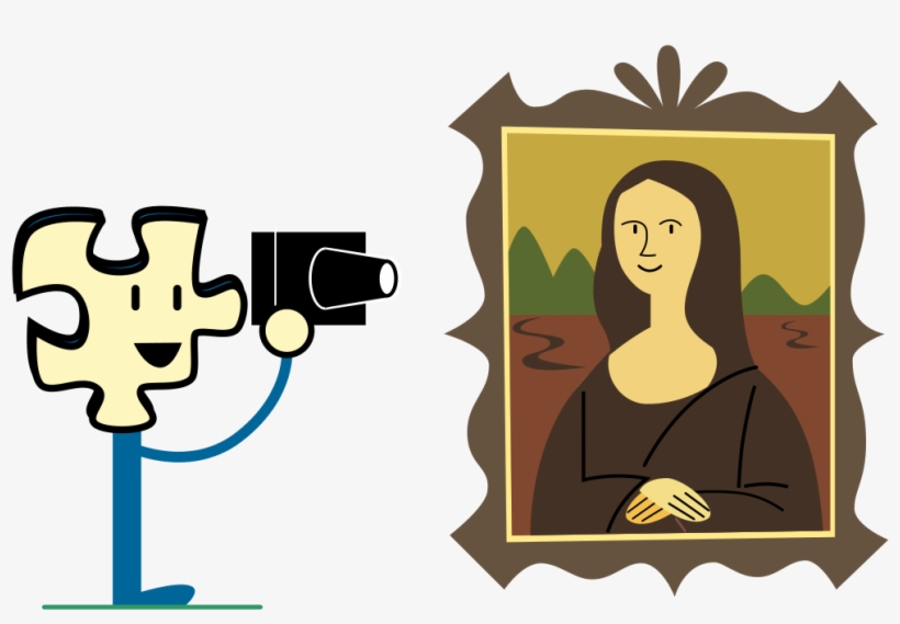 Puzzly Taking A Photo Of The Mona Lisa - Mona Lisa Art Clipart, transparent png
