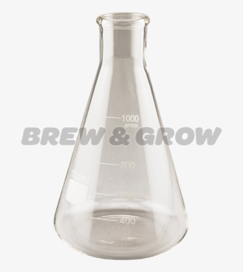 Erlenmeyer Flask - 1000 Ml - Glass Bottle, transparent png