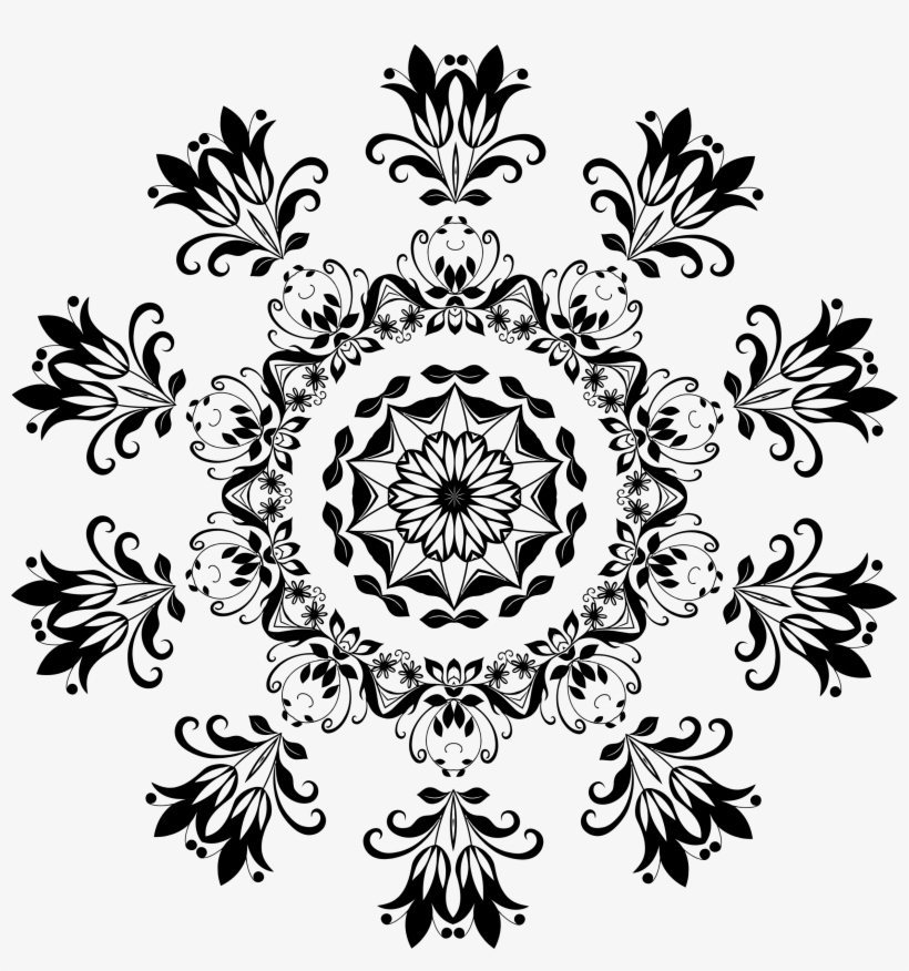 Big Image - Line Art Floral Designs Png, transparent png