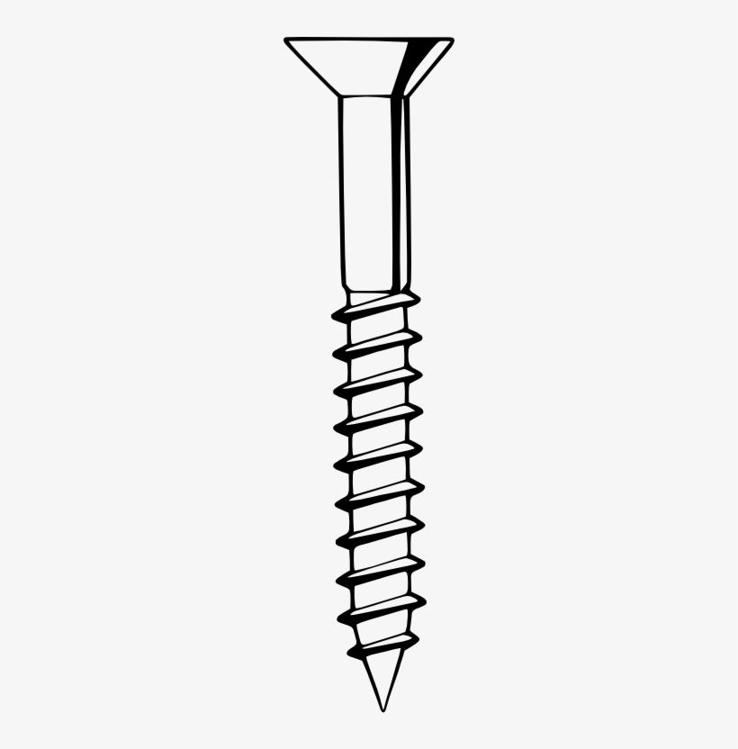 Countersunk Timber Screw - Black And White Screw, transparent png