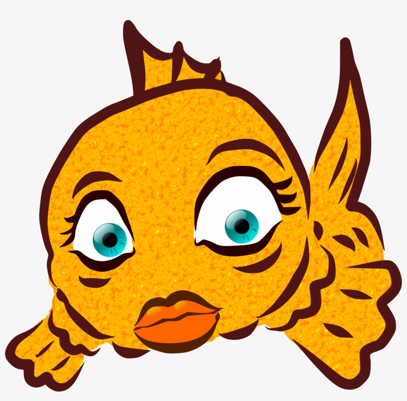Goldee Png Library Stock - Gold Fish Cartoon Png, transparent png