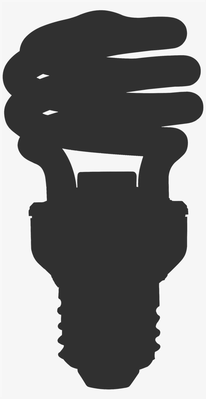 Silhouette Of Energy-efficient Light Bulb - Light Bulb Silhouette Transparent, transparent png