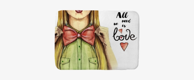 Watercolor Picture On A Valentine's Day, Girl Kisses, - Valentine's Day, transparent png