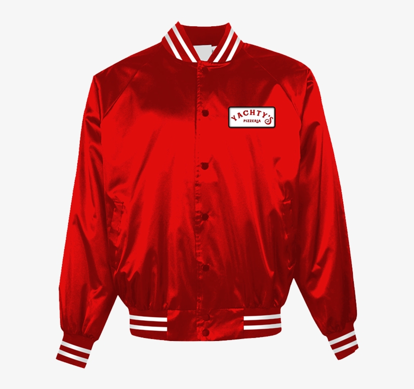 Pizzeria Satin Red Jacket - Augusta 3610 Satin Baseball Jacket Striped Trim, transparent png
