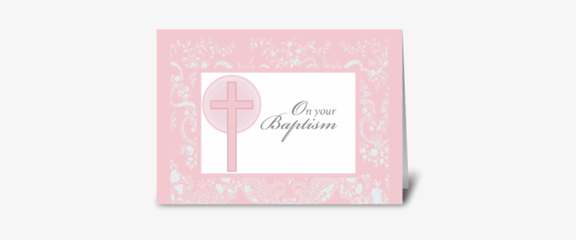 2790 Christening, Pink Lace, Baptism Greeting Card - Baptism, transparent png