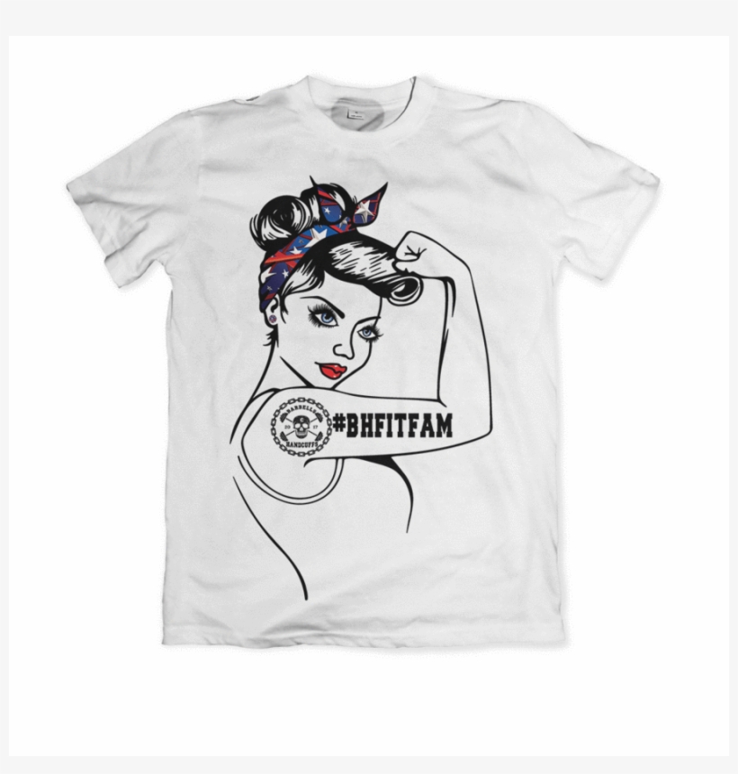 Barbells And Handcuffs "girl Power" - Adult T-shirt - Monseiur Puddle Duck Design, transparent png