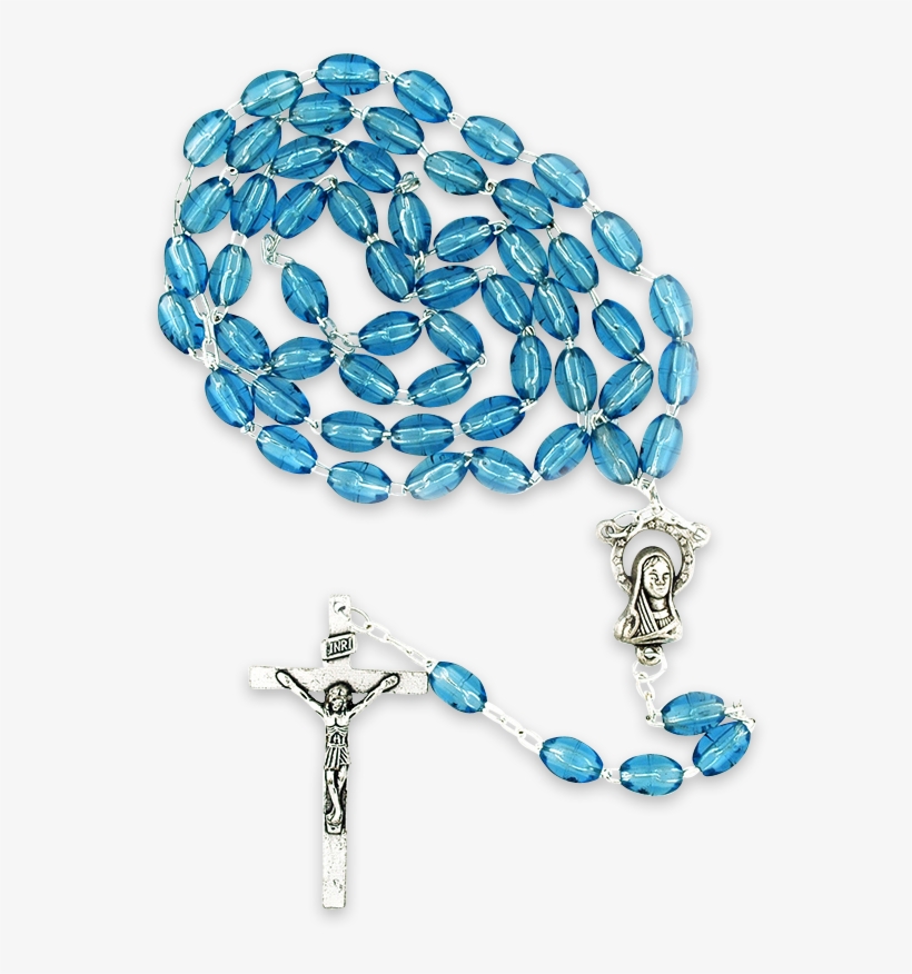 Medium Blue Rosary Beads - Christian Cross, transparent png