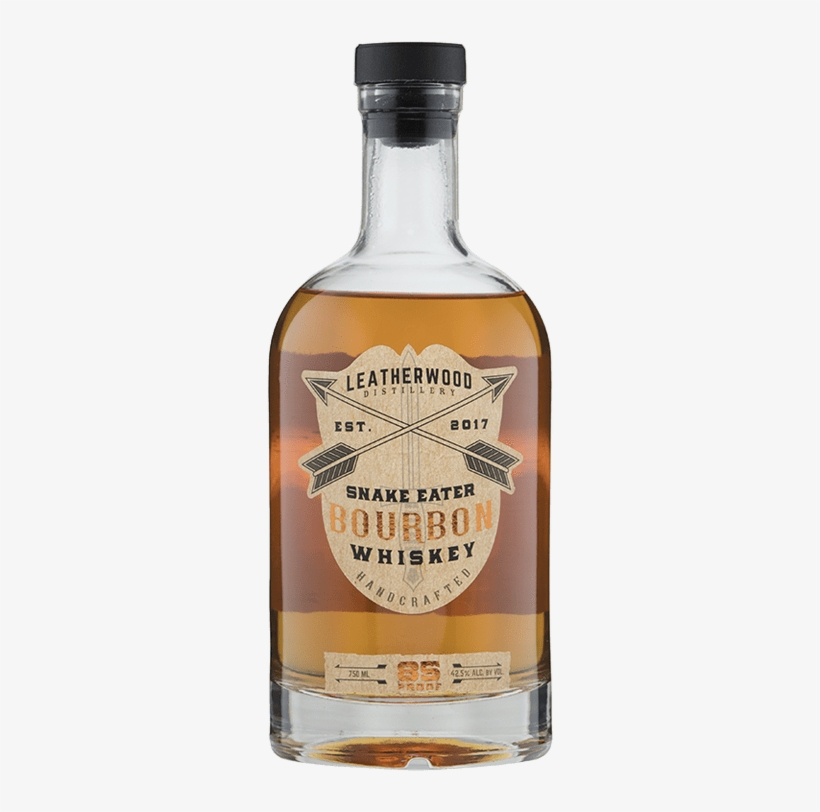 Leatherwood Distillery Snake Eater Bourbon Whiskey - Bottle, transparent png