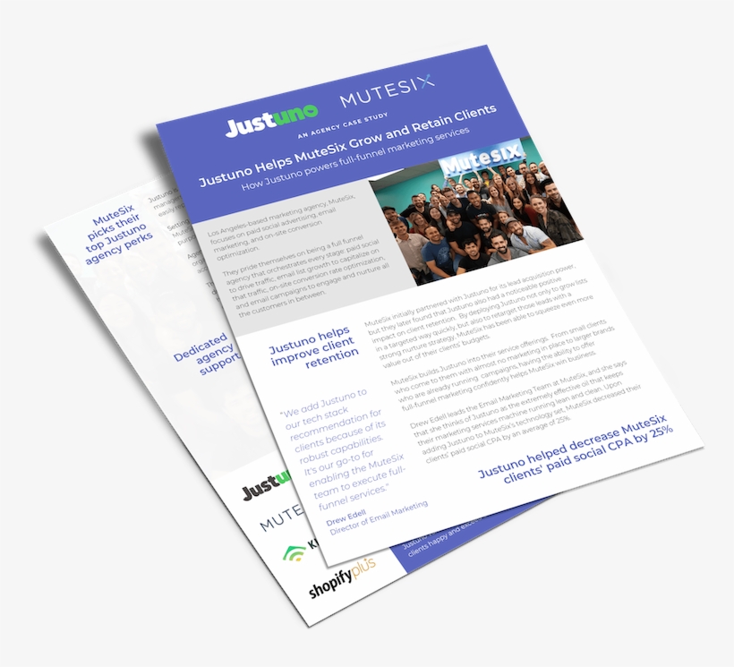 Justuno Mutesix Case Study - Brochure, transparent png