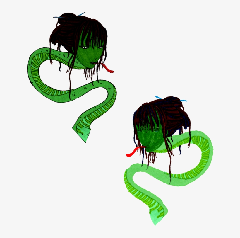 2 Snake Heads - Illustration, transparent png