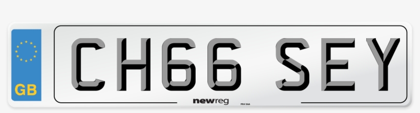 Current Style Number Plate Example Displaying Ch66 - 3d Number Plate Styles, transparent png