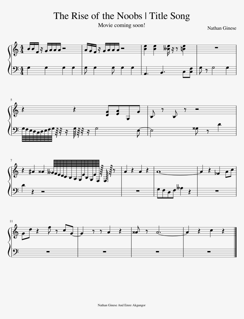 The Rise Of The Noobs - Undertale Once Upon A Time Piano Sheet, transparent png