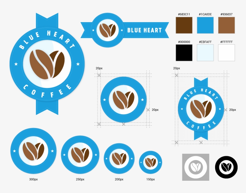 Blue Heart Coffee Coffee Beans Company Fake Logo Logo - Emblem, transparent png