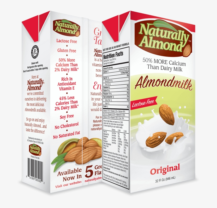 Original Naturally Almond Milk - Naturally Almond Vanilla Unsweetened, transparent png