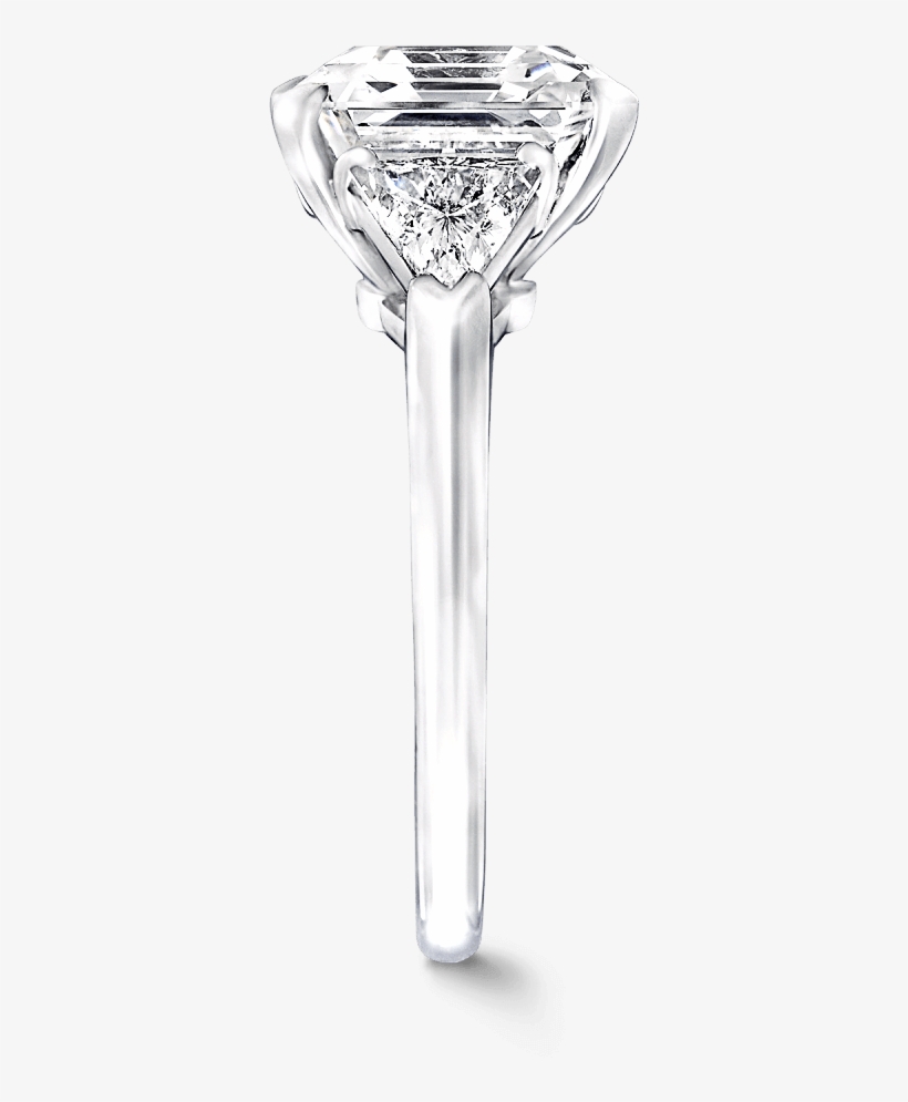 Side View Of A Classic Graff Ring Featuring A Square - Engagement Ring, transparent png