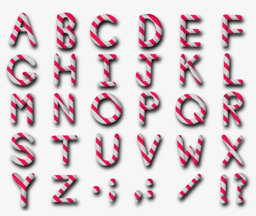 "zooshii Studios" Made Her Very Own Candy-cane Alphabet - Alphabet, transparent png