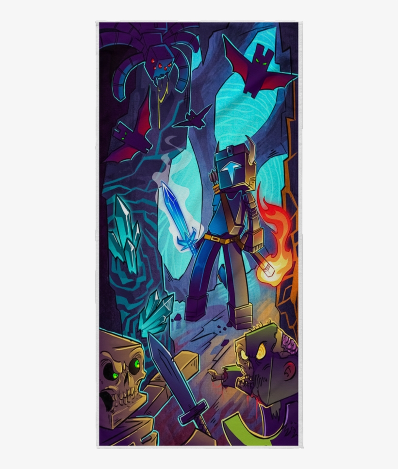 Minecraft Beach Towel Fight The Monsters, transparent png