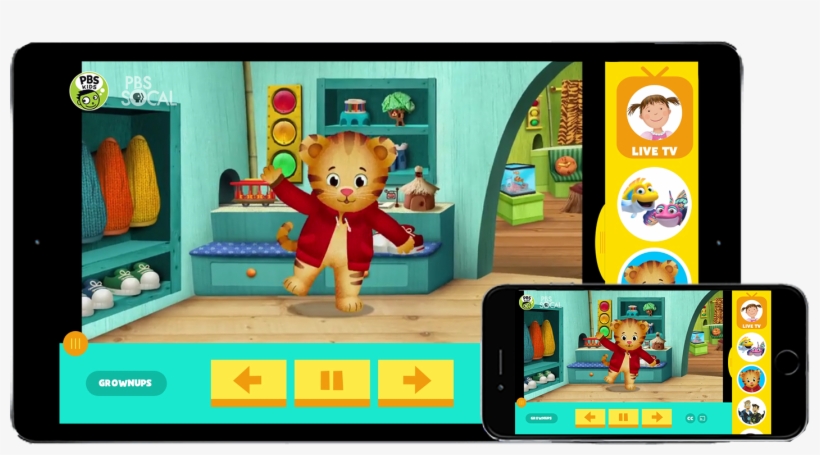 Ipad With Pbs Socal On Screen - Daniel Tiger's Neighborhood, transparent png