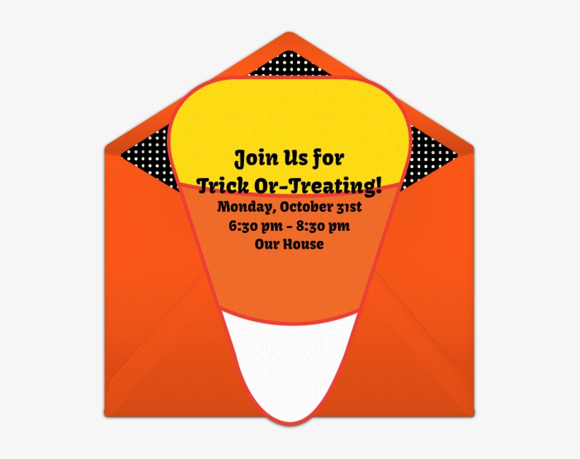 Candy Corn Cutout Online Invitation - Illustration, transparent png