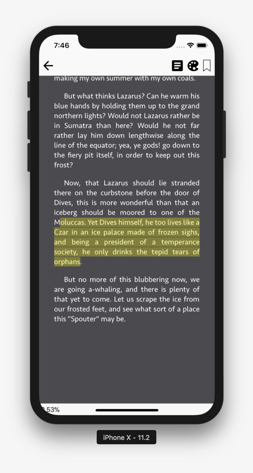Ionic 3 Ebook Reader Application Template - Iphone X Ebook Reader, transparent png