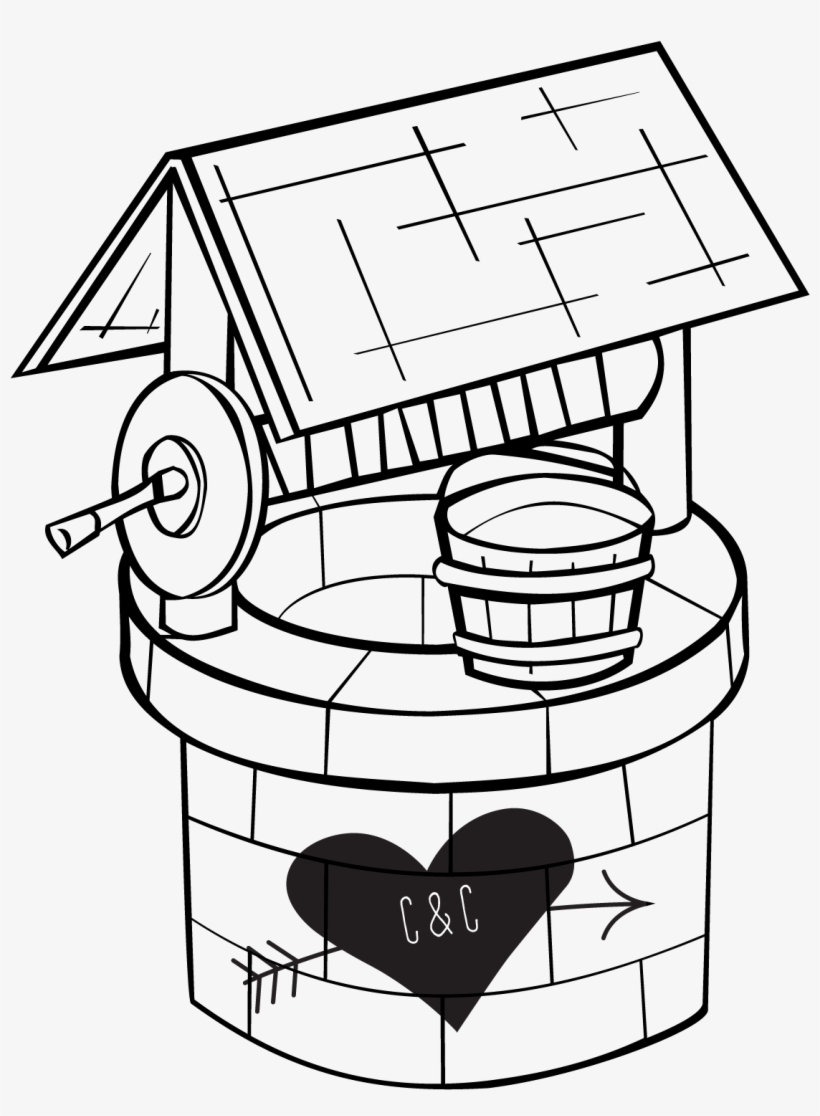 Wishing Well-01 - Wedding Wishing Well Drawing, transparent png