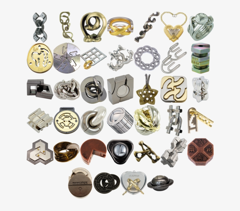 A Set Of 34 Hanayama Metal Puzzles - Locket, transparent png